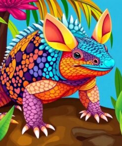 Tropical Armadillo Lizard Study Paint By Numbers