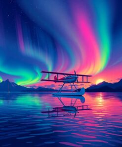 Tropical Aurora Seaplane Paint By Numbers
