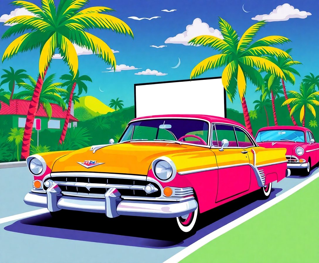 tropical-auto-cinema-paint-by-numbers-kit-drive-in-art