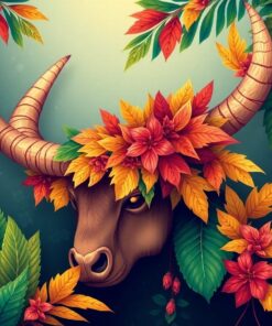 Tropical Autumn Horn Paint By Numbers