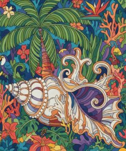 Tropical Baroque Conch Shell Paint By Numbers