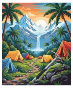Tropical Basecamp Ice Axe Paint By Numbers