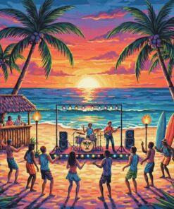 Tropical Beach Gig Memories Paint By Numbers