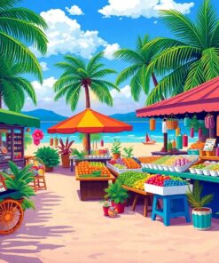 Beachside Market Paint Numbers