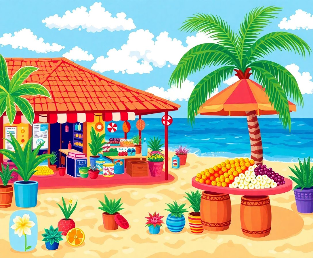tropical-beachside-market-paint-by-numbers-kit-coastal-art