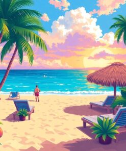 Tropical Beachside Movie Magic Paint By Numbers