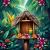 Tropical Bird Shelter Paint by Numbers