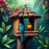 Tropical Bird Shelter paint by numbers