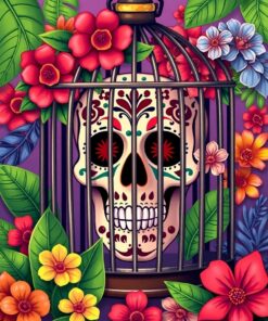 Birdcage Calavera Paint Numbers