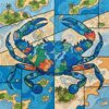Tropical Blue Crab Cartography Paint By Numbers