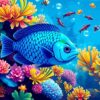 Tropical Blue Idol Shoal Paint By Numbers