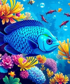 Tropical Blue Idol Shoal Paint By Numbers