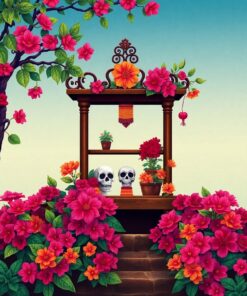 Bougainvillea Shrine Paint Numbers