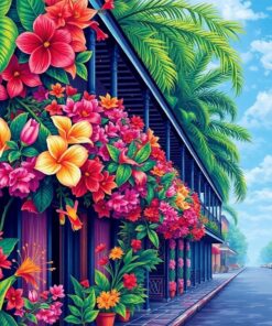 Tropical Bourbon Street Blooms Paint By Numbers