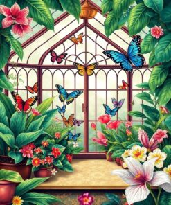 Butterfly Glasshouse Paint Numbers