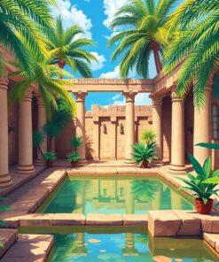 Tropical Byzantine Bath Ruins Paint By Numbers