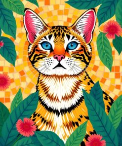 Feline Mosaic Paint Numbers