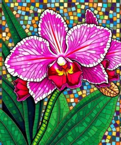 Orchid Mosaic Paint Numbers