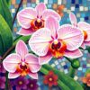 Tropical Byzantine Orchid Mosaic Paint By Numbers