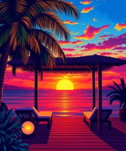 Cabana Sunset Paint Numbers