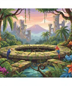 Tropical Camelot Table Ruins Paint By Numbers