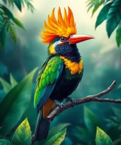 Tropical Canopy Bird paint by numbers