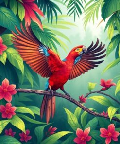 Tropical Canopy Bird Return Paint By Numbers