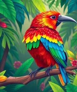 Rainbow Bird Paint Numbers