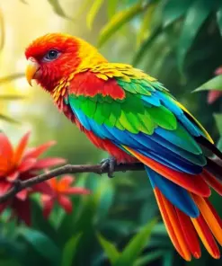 Tropical Canopy Rainbow Bird Paint By Numbers