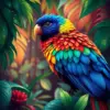 Tropical Canopy Rainbow Bird paint by numbers