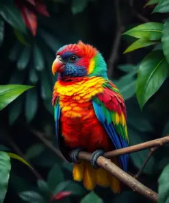 Tropical Canopy Rainbow Bird Paint By Numbers