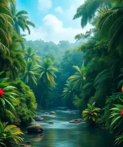 Tropical Canopy River Hunter Paint By Numbers