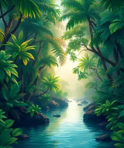 Tropical Canopy River Hunter Paint By Numbers