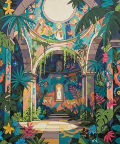 Tropical Cathedral Fresco Ruins Paint By Numbers