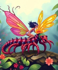 Tropical Centipede Fairy Rider Paint By Numbers