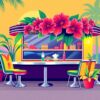 Tropical Chrome Diner Bloom Paint By Numbers