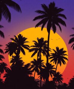 Palm Silhouettes Paint Numbers