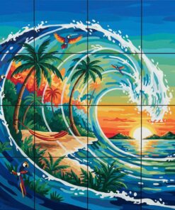 Tropical Cinematic Wave Projection Paint By Numbers