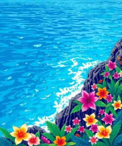 Cliffside Blooms Paint Numbers