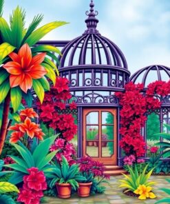 Tropical Conservatory Wrought Iron Paint By Numbers