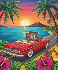 Tropical Convertible Movie Poster Paint By Numbers