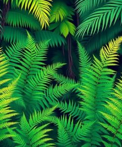 Ostrich Ferns Paint Numbers