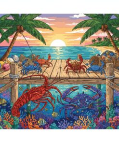 Tropical Crustacean Pier Life Paint By Numbers