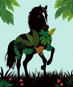 Horse Silhouette Paint Numbers