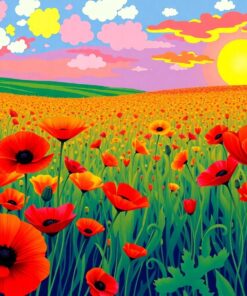 Tropical Dawn Poppy Fields Paint By Numbers