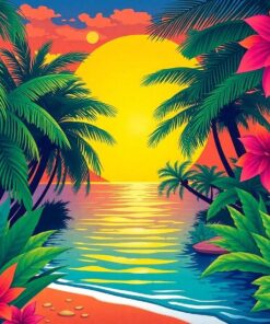 Tropical Deco Morning Glow Paint By Numbers