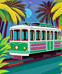 Tropical Deco Streetcar Journey Paint By Numbers