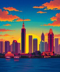 Sunset Skyline Paint Numbers