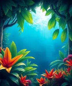 Tropical Deep Blue Abyss Paint By Numbers