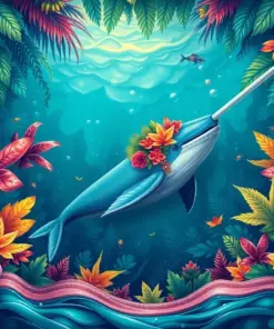 Tropical Deep Narwhal Journey Paint By Numbers